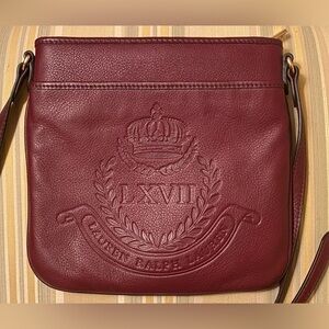 Lauren Ralph Lauren Burgundy Leather Bag